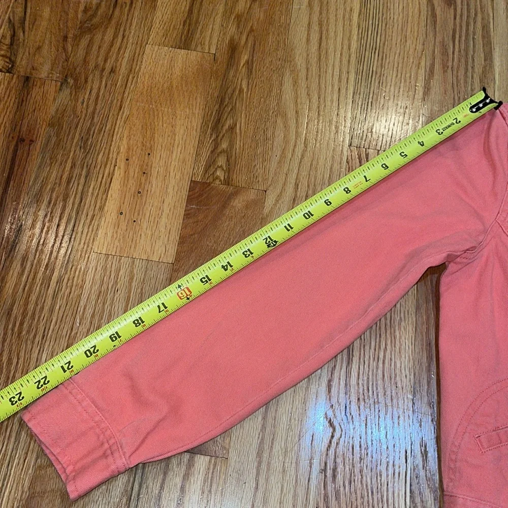 LRL Lauren Ralph Lauren color Denim Jean Jacket Petite Medium M /Coral